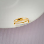 Textured Twin Band, 14K Gold Vermeil, 1/8 ct Lab Grown Diamond-7