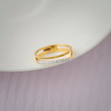 Textured Twin Band, 14K Gold Vermeil, 1/8 ct Lab Grown Diamond-7