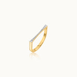 Sleek Stackable Band, 14K Gold Vermeil, 1/8 ct Lab Grown Diamond-3