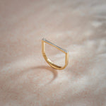 Sleek Stackable Band, 14K Gold Vermeil, 1/8 ct Lab Grown Diamond-1