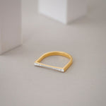 Sleek Stackable Band, 14K Gold Vermeil, 1/8 ct Lab Grown Diamond-5