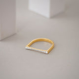 Sleek Stackable Band, 14K Gold Vermeil, 1/8 ct Lab Grown Diamond-5