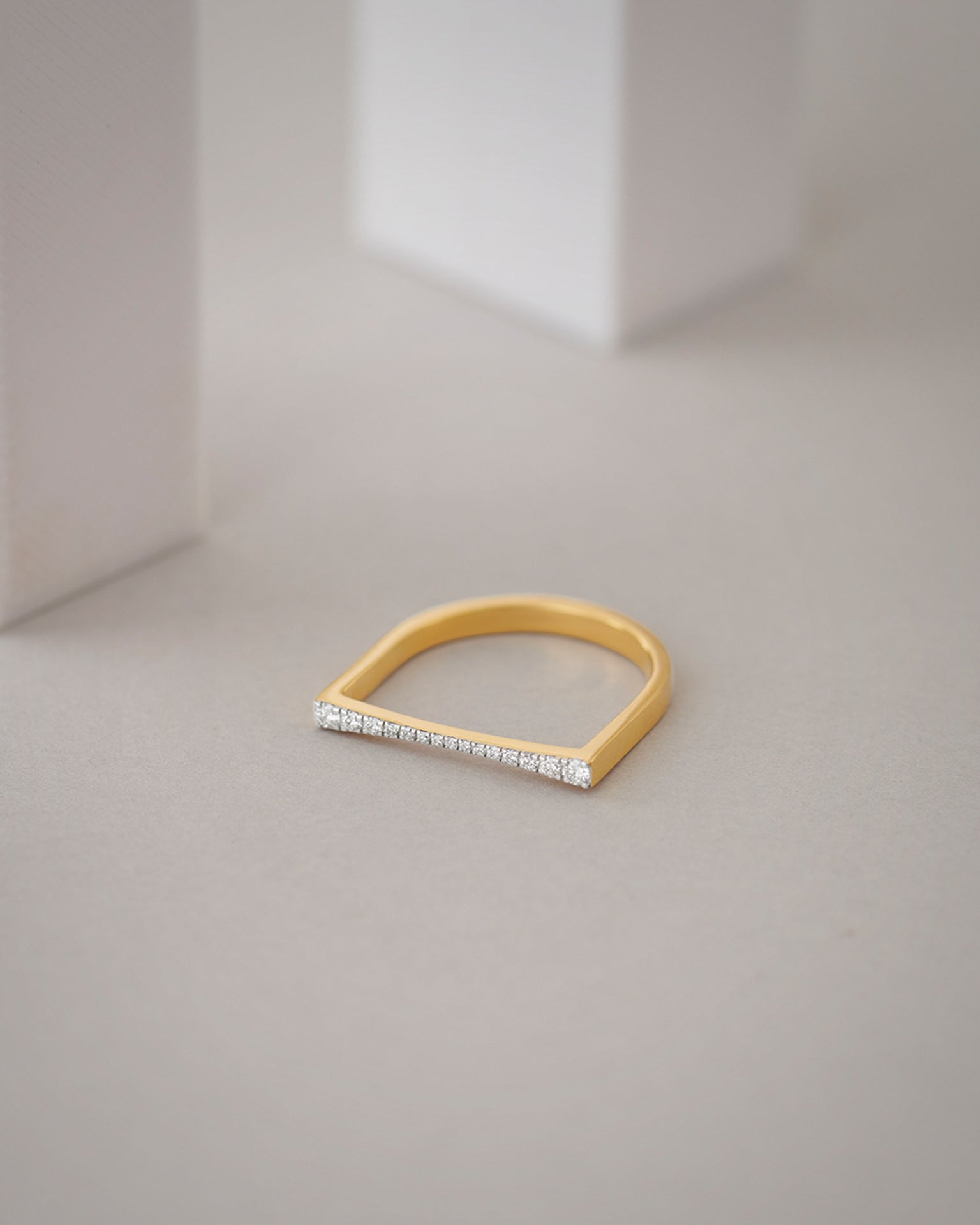 Sleek Stackable Band, 14K Gold Vermeil, 1/8 ct Lab Grown Diamond-5
