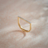 Sleek Stackable Band, 14K Gold Vermeil, 1/8 ct Lab Grown Diamond-6