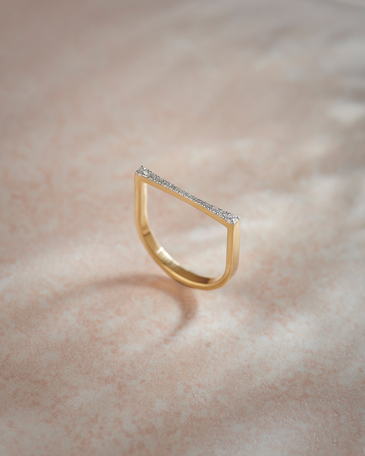 Sleek Stackable Band, 14K Gold Vermeil, 1/8 ct Lab Grown Diamond-6