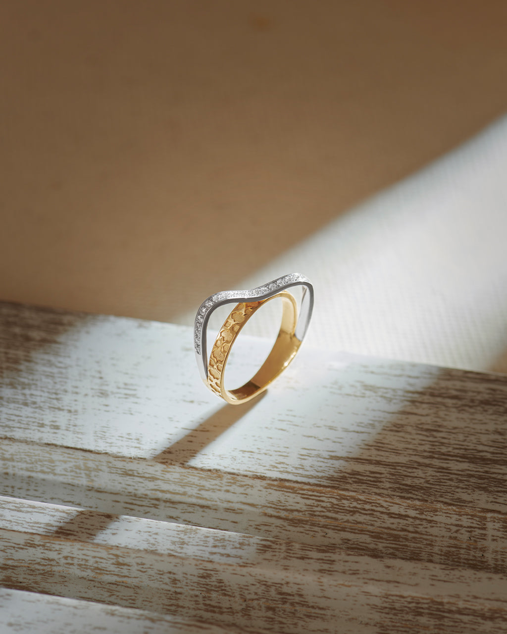 Engraved Band, 14K Gold Vermeil, 1/4 ct Lab Grown Diamond-8