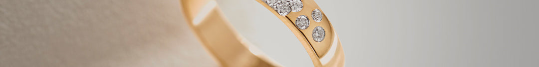 Bubbles Stackable Band, 14K Solid Gold, 1/5 ct Lab Grown Diamond-1