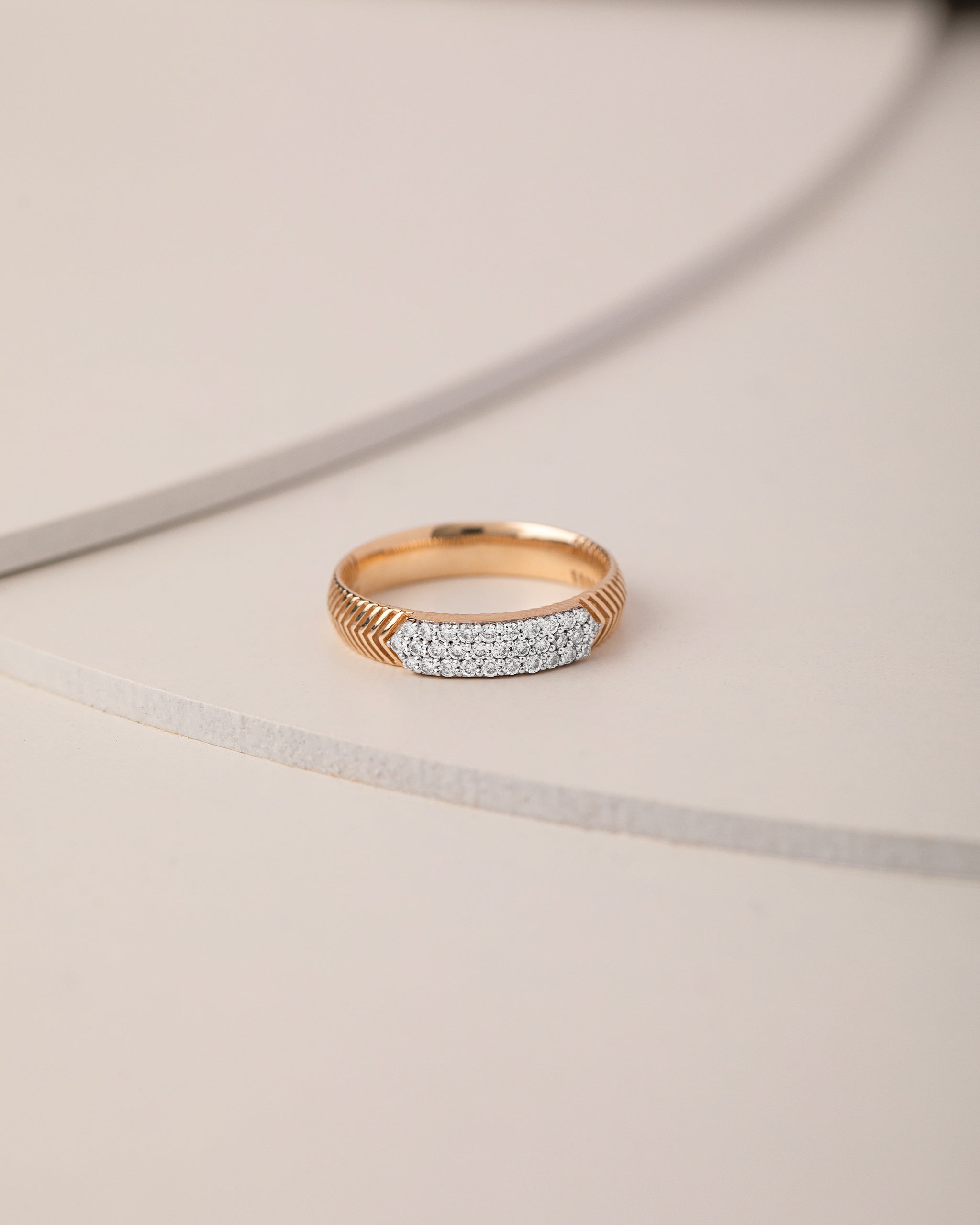 Fine Chevron Diamond Band, 14K Solid Gold, 1/4 ct Lab Grown Diamond-6
