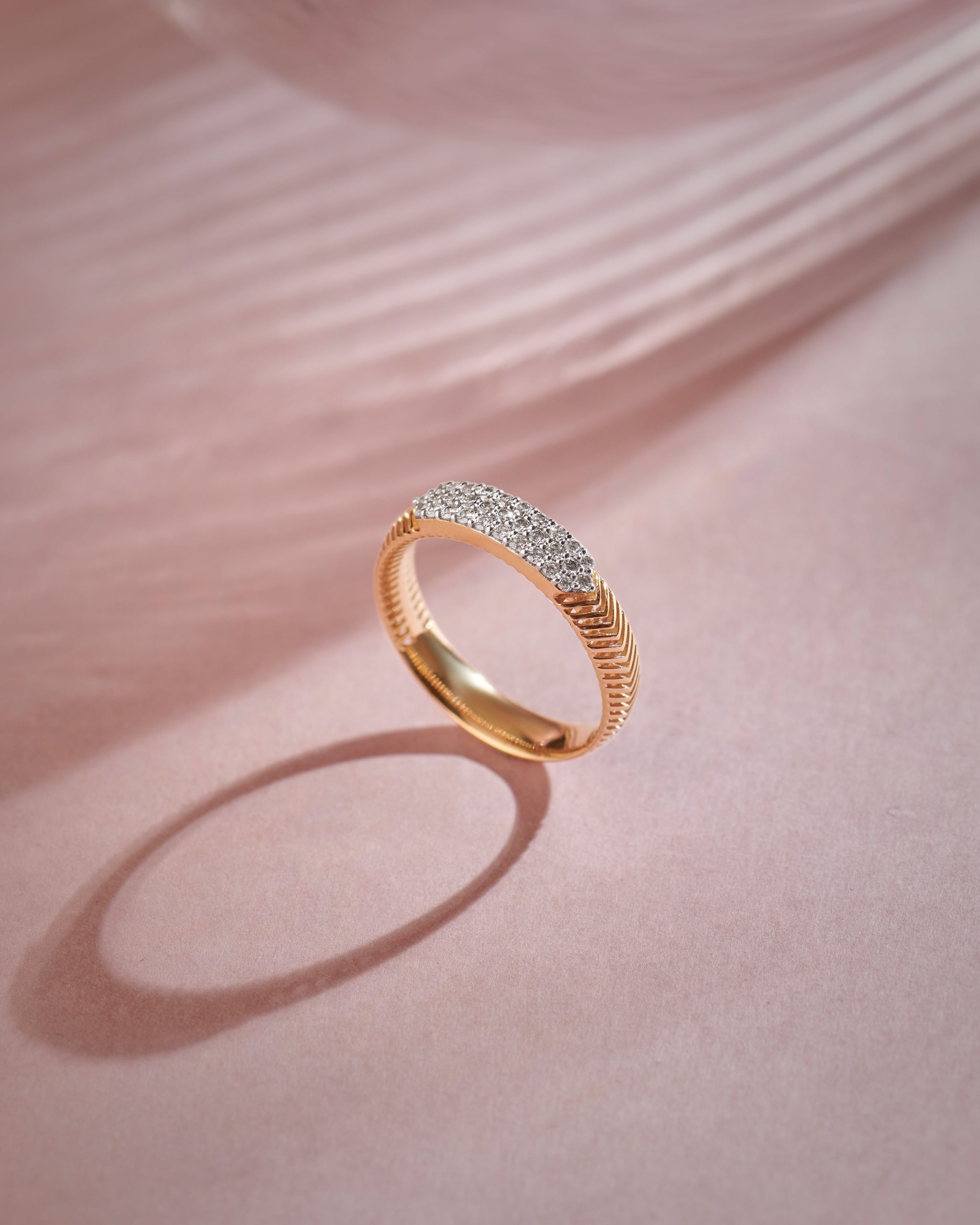 Fine Chevron Diamond Band, 14K Solid Gold, 1/4 ct Lab Grown Diamond-9