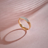 Fine Chevron Diamond Band, 14K Solid Gold, 1/4 ct Lab Grown Diamond-2
