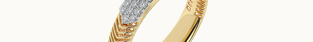 Fine Chevron Diamond Band, 14K Solid Gold, 1/4 ct Lab Grown Diamond-1