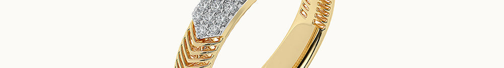 Fine Chevron Diamond Band, 14K Solid Gold, 1/4 ct Lab Grown Diamond-1