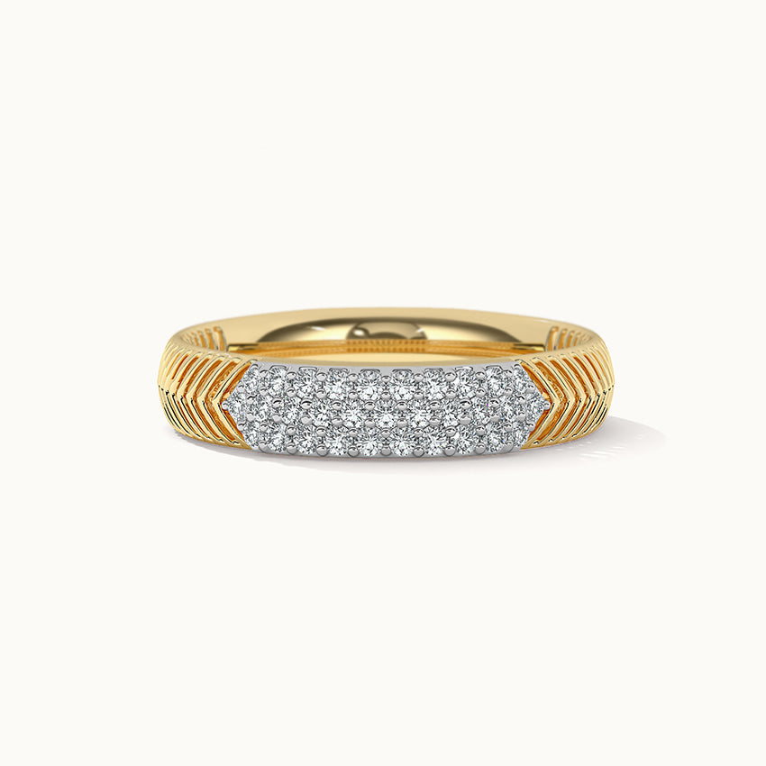 Fine Chevron Diamond Band, 14K Solid Gold, 1/4 ct Lab Grown Diamond-7