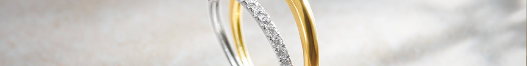 Wide Two-Tone Band, 14K Gold Vermeil, 1/4 ct Lab Grown Diamond-1