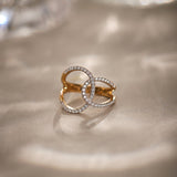 Interlock Pave Diamond Band, 14K Gold Vermeil, 3/8 ct Lab Grown Diamond-6