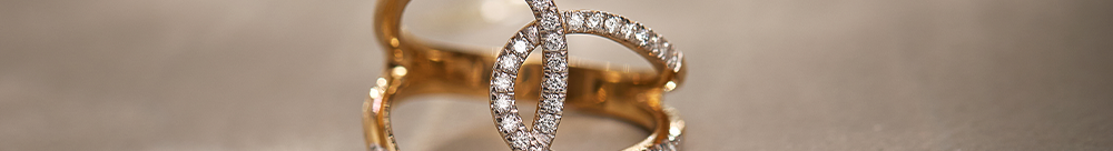 Interlock Pave Diamond Band, 14K Gold Vermeil, 3/8 ct Lab Grown Diamond-1