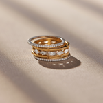 Five Rows Stackable Diamond Band, 14K Gold Vermeil, 5/8 ct Lab Grown Diamond-9