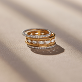Five Rows Stackable Diamond Band, 14K Gold Vermeil, 5/8 ct Lab Grown Diamond-9
