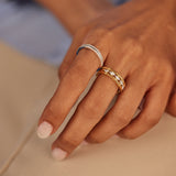 Five Rows Stackable Diamond Band, 14K Solid Gold, 5/8 ct Lab Grown Diamond-2