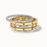 Five Rows Stackable Diamond Band, 14K Gold Vermeil, 5/8 ct Lab Grown Diamond-3