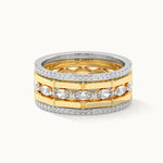 Five Rows Stackable Diamond Band, 14K Gold Vermeil, 5/8 ct Lab Grown Diamond-8