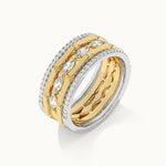 Five Rows Stackable Diamond Band, 14K Gold Vermeil, 5/8 ct Lab Grown Diamond-6