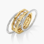 Five Rows Stackable Diamond Band, 14K Gold Vermeil, 5/8 ct Lab Grown Diamond-7