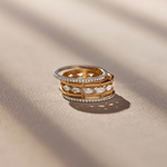 Five Rows Stackable Diamond Band, 14K Gold Vermeil, 5/8 ct Lab Grown Diamond-1
