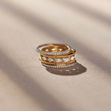 Five Rows Stackable Diamond Band, 14K Solid Gold, 5/8 ct Lab Grown Diamond-1