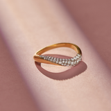 Curved Pave Diamond Band