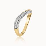 Curved Pave Diamond Band, 14K Solid Gold, 1/3 ct Lab Grown Diamond-3