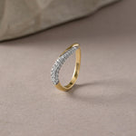 Curved Pave Diamond Band, 14K Solid Gold, 1/3 ct Lab Grown Diamond-5