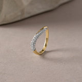 Curved Pave Diamond Band, 14K Solid Gold, 1/3 ct Lab Grown Diamond-5