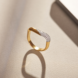 Duo Pave Diamond Band, 14K Solid Gold, 3/8 ct Lab Grown Diamond-1