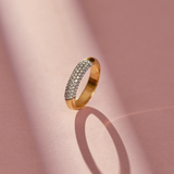 Angled Pave Diamond Band