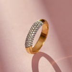 Angled Pave Diamond Band, 14K Solid Gold, 3/8 ct Lab Grown Diamond-6