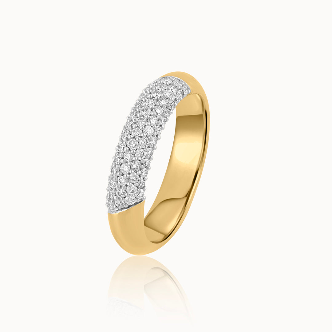 Angled Pave Diamond Band, 14K Solid Gold, 3/8 ct Lab Grown Diamond-3
