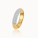 Angled Pave Diamond Band, 14K Solid Gold, 3/8 ct Lab Grown Diamond-3
