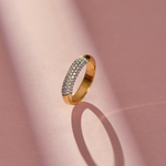 Angled Pave Diamond Band, 14K Solid Gold, 3/8 ct Lab Grown Diamond-1