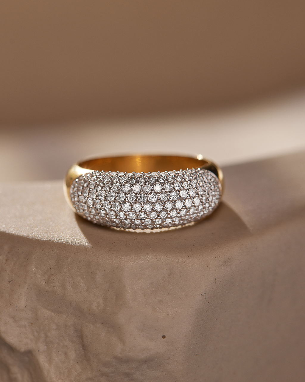 Bold Pave Diamond Band, 14K Gold Vermeil, 7/8 ct Lab Grown Diamond-6