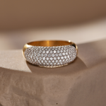 Bold Pave Diamond Band, 14K Gold Vermeil, 7/8 ct Lab Grown Diamond-6