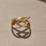 Interlocked Chevron Diamond Band, 14K Solid Gold, 1/4 ct Lab Grown Diamond-6