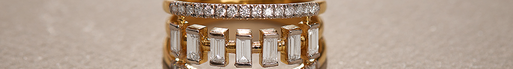 Wide Baguette Diamond Band, 14K Gold Vermeil, 3/4 ct Lab Grown Diamond-1