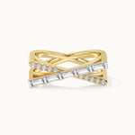 Geometric Criss Cross Diamond Band, 14K Solid Gold, 1/2 ct Lab Grown Diamond-5