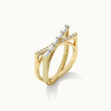 Geometric Criss Cross Diamond Band, 14K Gold Vermeil, 1/2 ct Lab Grown Diamond-3