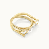 Geometric Criss Cross Diamond Band, 14K Gold Vermeil, 1/2 ct Lab Grown Diamond-6