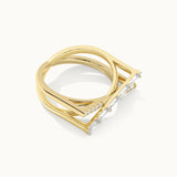 Geometric Criss Cross Diamond Band, 14K Solid Gold, 1/2 ct Lab Grown Diamond-6