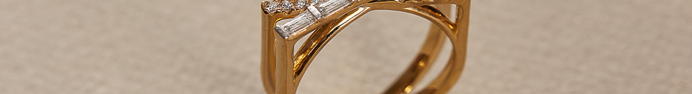 Geometric Criss Cross Diamond Band, 14K Solid Gold, 1/2 ct Lab Grown Diamond-1