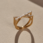 Geometric Criss Cross Diamond Band, 14K Solid Gold, 1/2 ct Lab Grown Diamond-7
