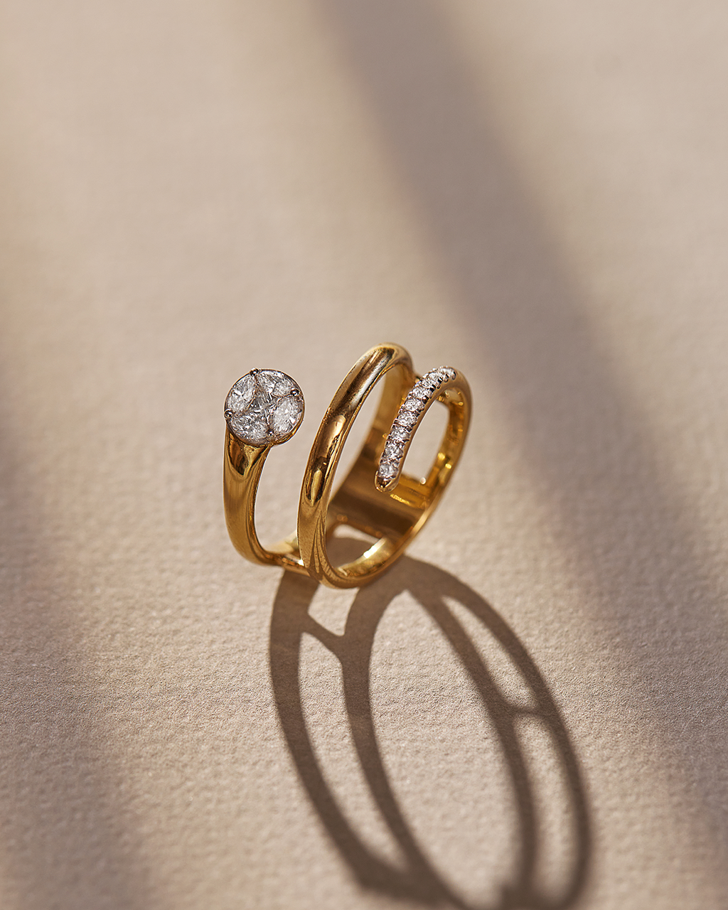 Coil Cluster Diamond Band, 14K Gold Vermeil, 3/8 ct Lab Grown Diamond-6